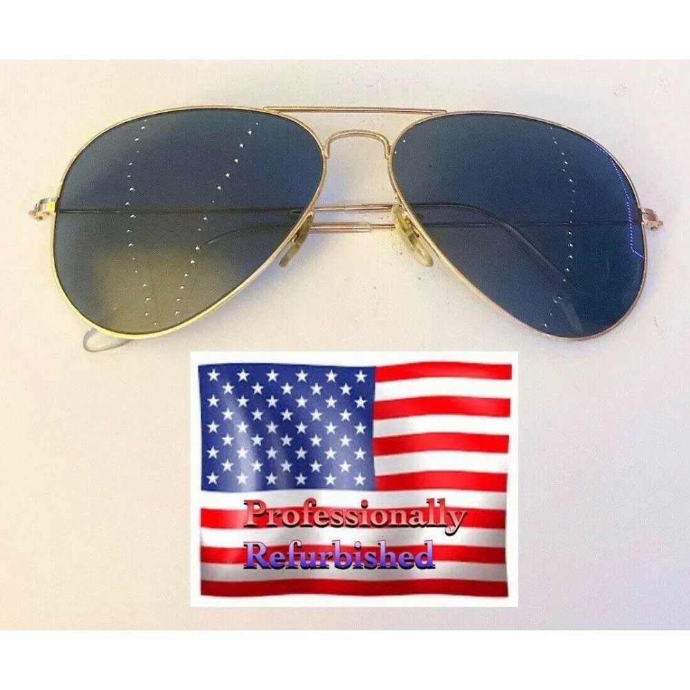 Ray Ban RB3025 Gold Aviator Sunglasses w New POLAR
